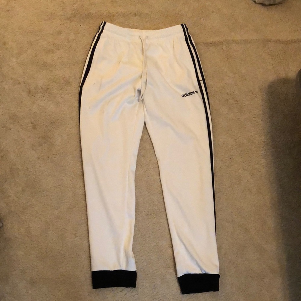 Adidas white and black joggers